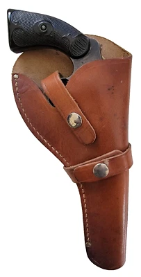 22 Cal. Revolver Vintage (ca. 1960s) Snap-off Heavy Duty Leather Holster - Image 1 of 4