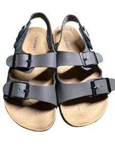 Old Navy Boys Size 10 Faux-Leather Strap Sandals Dark Brown - Picture 1 of 4