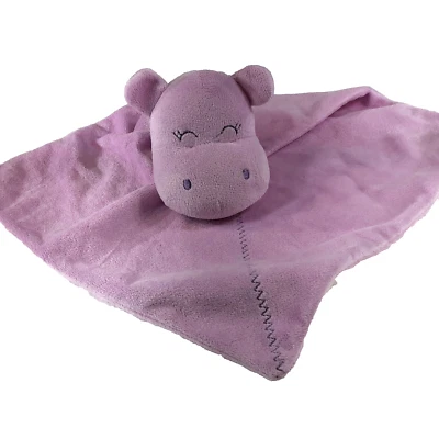 Cobertor de segurança Carters roxo hipopótamo bebê lavanda brinquedo amoroso rosto sonolento 99584 - Imagem 1 de 4