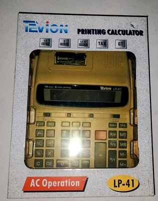 Vintage Tevion Printing Calculator LP-41 School AC Powered Desktop - Image 1 of 4