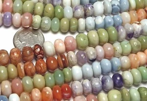 9" Strand PERUVIAN OPAL Pink Blue Purple Green Orange 9mm Rondelle Beads /L15 - Picture 1 of 4