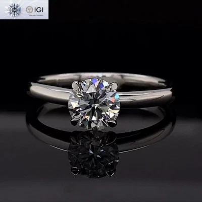 1.05Ct Round Cut F VS1 IGI Lab Grown Diamond Engagement Ring In 14K White Gold - Image 1 of 4