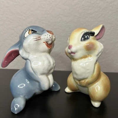 Винтажная керамическая фигурка Disney Evan K. Shaw Bambi Thumper & Girlfriend Blossom 4 дюйма - Изображение 1 из 4