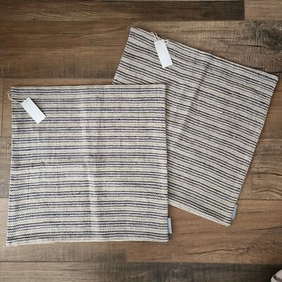 2 McGee & Co Linen Blend Pillow Cover 20" X 20" Square Beige Tan Textured - Image 1 of 4