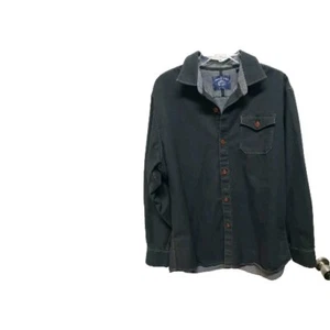Cooper Jones Men Black Shirt Size L Long Sleeves One Pocket - Picture 1 of 10
