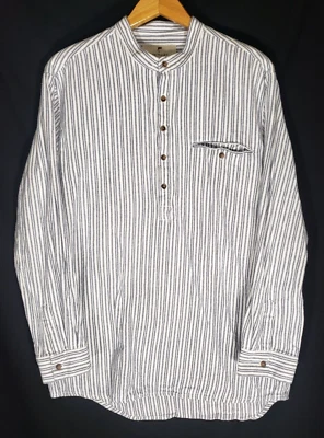 Camisa Lee Valley Ireland The Orig Franela Abuelo Azul y Marfil Rayas XL* Foto 1 de 3