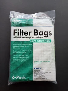 KIRBY 204814 Vacuum Micron Magic HEPA Filter Bags F-Style & Twist-Style 6-pack - Picture 1 of 5