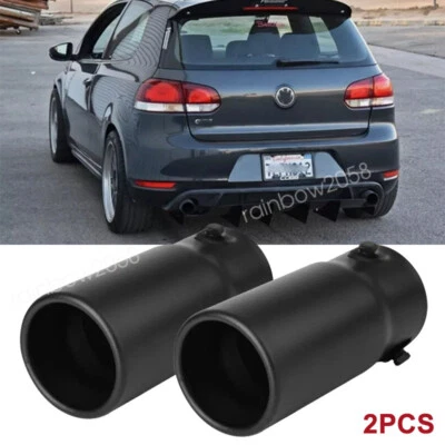 2X Steel Chrome Rear Exhaust Pipe Tail Muffler Tip For Volkswagen MK6 Golf GTI Foto 1 de 4