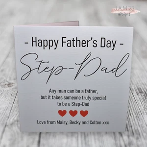 Personalised Step Dad Father's Day Card Fathers - Picture 1 of 9