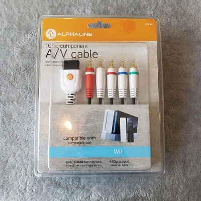 ALPHALINE NINTENDO Wii Component HD AV Cable Wire Gold Plated BRAND NEW - Image 1 of 4