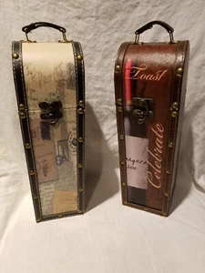 2er Set Hartschalen Weinflaschenhalter Behälter Trage Geschenkbox lesen! - Bild 1 von 4