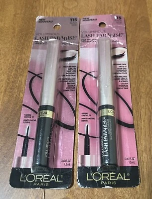 2 L'Oreal Paris Voluminous Lash Paradise Liquid Eyeliner Black Makeup NEW Cosm - Image 1 of 4