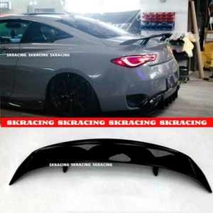 Glossy black Rear Trunk Lip Spoiler Wing For 2013-16 17-22 Infiniti Q60 DuckBill - Picture 1 of 5