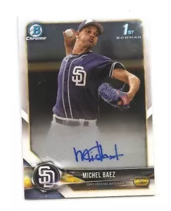 2018 Bowman Chrome Michel Baez Prospect Auto Card San Diego Padres - Picture 1 of 2