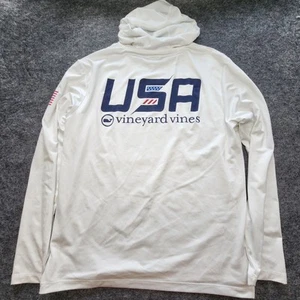 Herren Vineyard Vines Performance Kapuzenshirt USA patriotisch amerikanische Flagge Medium - Bild 1 von 8