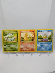 Pokemon TCG Base Set Bulbasaur 44/102, Squirtle 63/102, Charmander 46/102  MP/LP - Picture 1 of 8