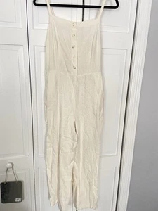 Old Navy Cream Linen Jumpsuit - Picture 1 of 3