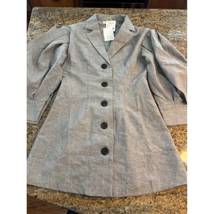 Nuevo con etiquetas Vestido Blazer Sonja Morgan Manga Abullonada Gris Carrera Cóctel Fiesta Talla Grande - Imagen 1 de 8