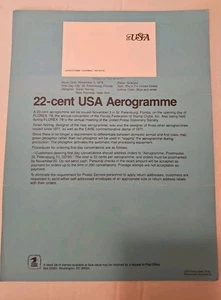 22-cent USA Aerogramme Souvenir Posters (6 total), 1978 - Picture 1 of 3