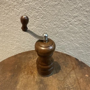 Style Of German ZASSENHAUS Wooden Hand Crank Spice Grinder 1960's Used 4 In - Picture 1 of 6