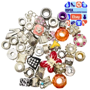 Assorted Craft Charm Bracelet Beads & Spacers Bundle 30+ - Picture 1 of 6