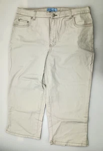 Kim Rogers Women’s 12P Petite Beige Straight Leg Jeans Cotton Blend - Picture 1 of 9