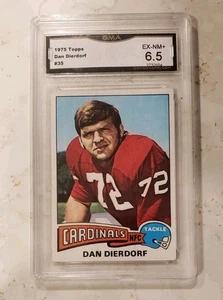 1975 Topps Dan Dierdorf Arizona Cardinals Card #35 Graded GMA 6.5 - Picture 1 of 2