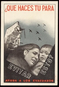 España - Guerra Civil - Tarjeta Ilustrada "¿Que haces tu para evitar esto? ... - Imagen 1 de 1