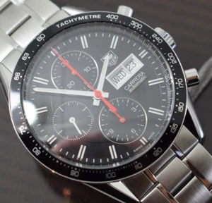 tag heuer carrera daydate cv201ah . box/papers/serviced , 2017 yr more carreras - Picture 1 of 23
