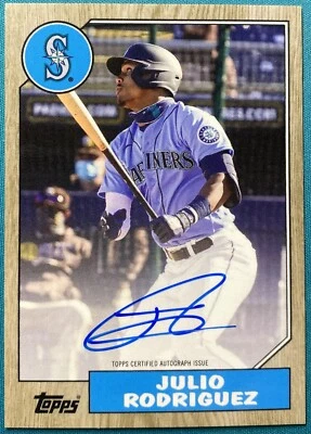 2022 Topps Industry Conference #SA-JR JULIO RODRIGUEZ  87’ Style AUTO ROOKIE RAW - Image 1 of 3