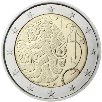 2010 Finland € 2 Euro Uncirculated UNC Coin - Finnish Currency 150 Years - Image 1 of 2