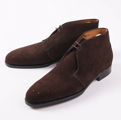 NUEVO EN CAJA $2950 KITON Punta Medallón Marrón Becerro Gamuza Chukka Botines EE. UU. 11 Zapatos Foto 1 de 4