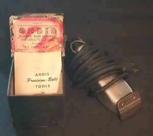 Vintage Andis Hair Clippers w/Cord Model M Electric Professional Barber W/box - Picture 1 of 23