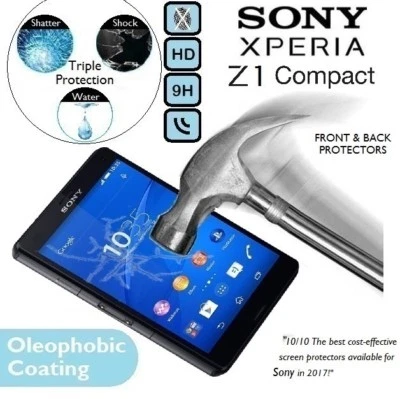 Tempered Glass Screen Protector Front and Back For Sony Xperia Z1 Compact (Mini) - Image 1 of 2