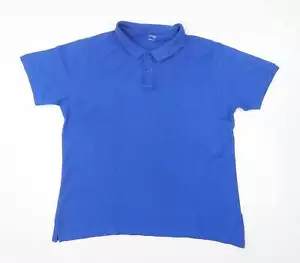 Dunnes Stores Mens Blue Cotton Polo Size L Collared Pullover - Picture 1 of 12