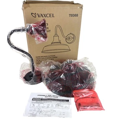 Dorado Outdoor Wall Light Vaxcel Photocell T0368 Dark Bronze W/Gold New Open Box - Image 1 of 4