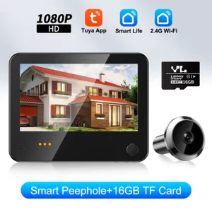 Mini cámara digital inteligente de puerta con mirilla de 3 MP inalámbrica Wifi infrarrojo IR PIR movimiento - Imagen 1 de 16