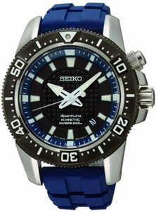 Seiko SKA563 Men's Sportura Kinetic Quartz 200m S. Steel Polyurethane Watches - Picture 1 of 2