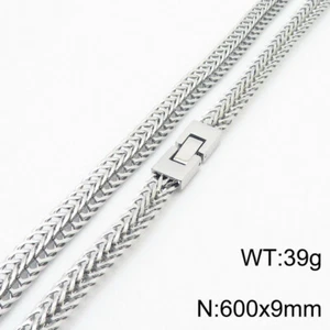 Fashion Stainless Steel Braided Foxtail Chain Necklace For Mens Gift 9mm 24'' - Picture 1 of 4
