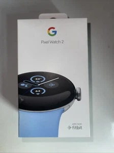 Google Pixel Watch 2 Wi-Fi 41mm Silver Aluminum Case Blue Band GA05032-US - Picture 1 of 3