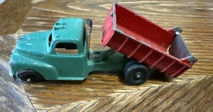 Vintage Antique HUBLEY Kiddie Toy Red Green Diecast 5.5" Dump Truck Nickel Grill - Picture 1 of 10