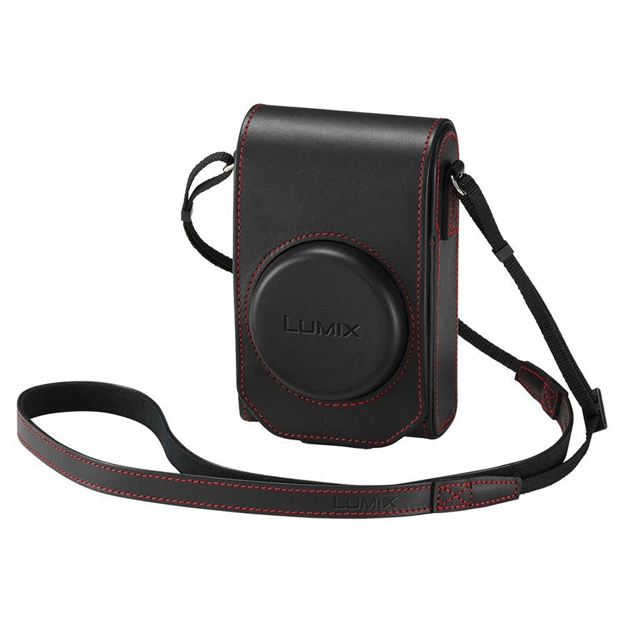 Panasonic Lumix DMW-PHS84XER Premium Leather Camera Case for TZ100 - Black/Red - Image 1 of 1