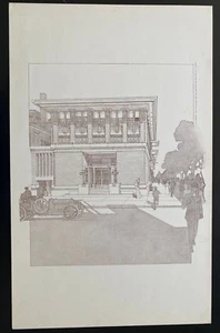 BUILDING PLANS & DESIGNS OF FRANK LLOYD WRIGHT WASMUTH PLATE 93 CITY NTL BANK - Picture 1 of 6