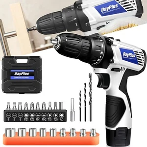 Electric Screwdriver Rechargeable Kit Cordless Drill Driver Bits Set New - Picture 1 of 7