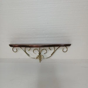 Home Interiors Claret Console Mahogary-finished Wood And Brass Plated Metal - Picture 1 of 16