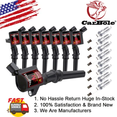 8x bujías y bobinas de encendido para Ford E-150 Club Wagon 2003-2005 4,6 L 5,4 L Foto 1 de 4
