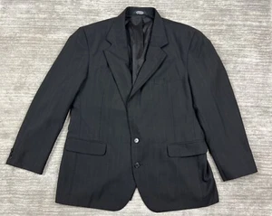 Haggar Clothing Co Blazer Mens 44R Black Blazer 2 Black Button Sport Coat Jacket - Picture 1 of 13