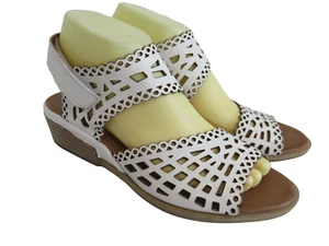 Spring Step Petra Sandals White Leather Women's 9 EU 40 - Picture 1 of 10