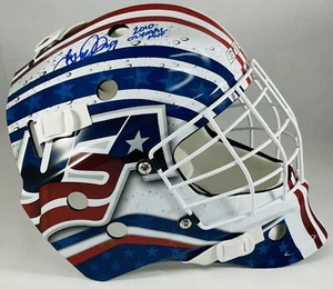 Maschera casco portiere Ryan Miller firmata full-size squadra USA Olimpiadi 2010 MVP + BAS - Foto 1 di 4