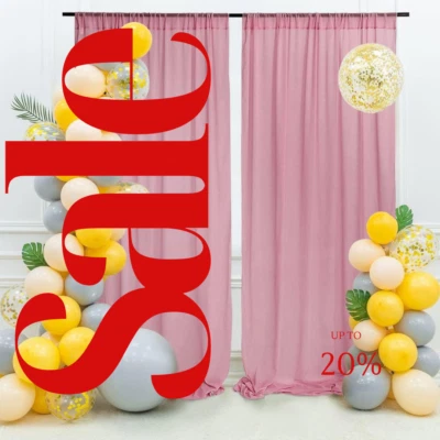 2 PANELS Chiffon Backdrop Curtains Drapes Sheer Chiffon Fabric Photography - Image 1 of 2